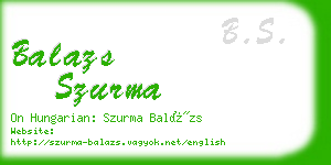 balazs szurma business card